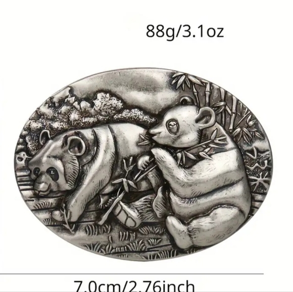 New silver Panda belt buckle - Picture 2 of 4